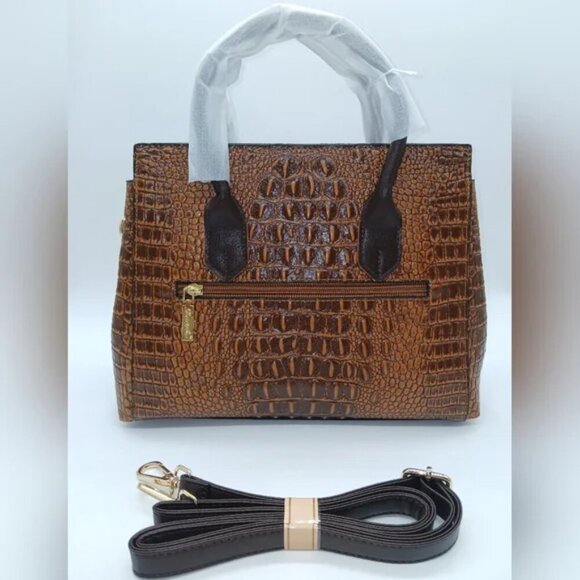 Crocodile Faux Leather Tote Crossbody/Shoulder Handbag - Picture 2 of 4